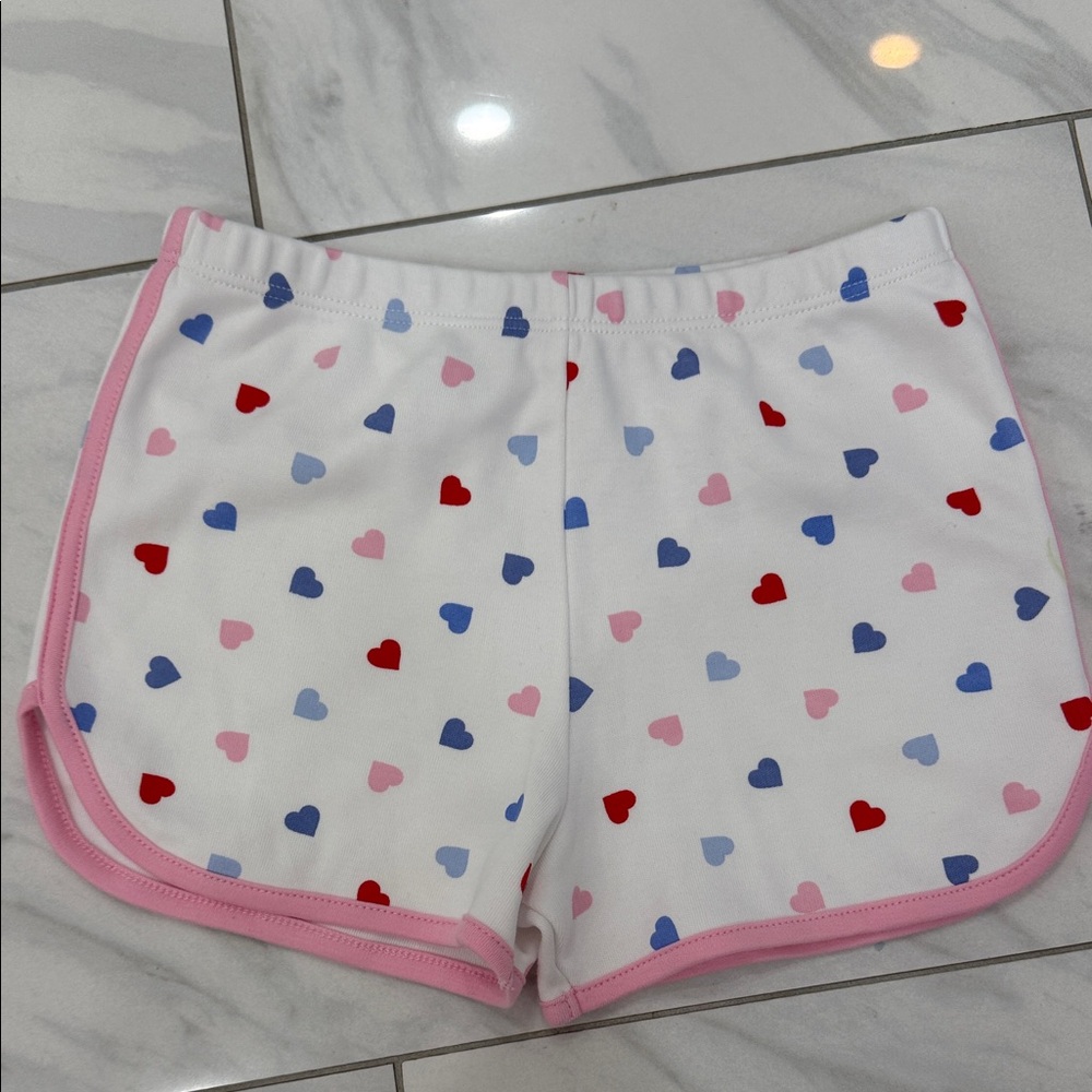 The Beaufort Bonnet Company White Heart Patterned Kids Shorts